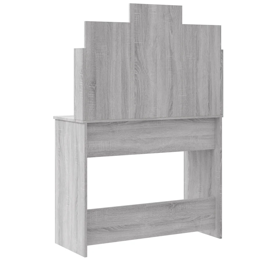 Toeletta | Tavolo da Trucco con Luci LED Grigio Sonoma 96x40x142 cm
