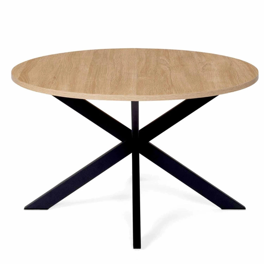 IDMarket - Tavolino rotondo ALIX con gamba a ragno, 70 cm, legno e nero