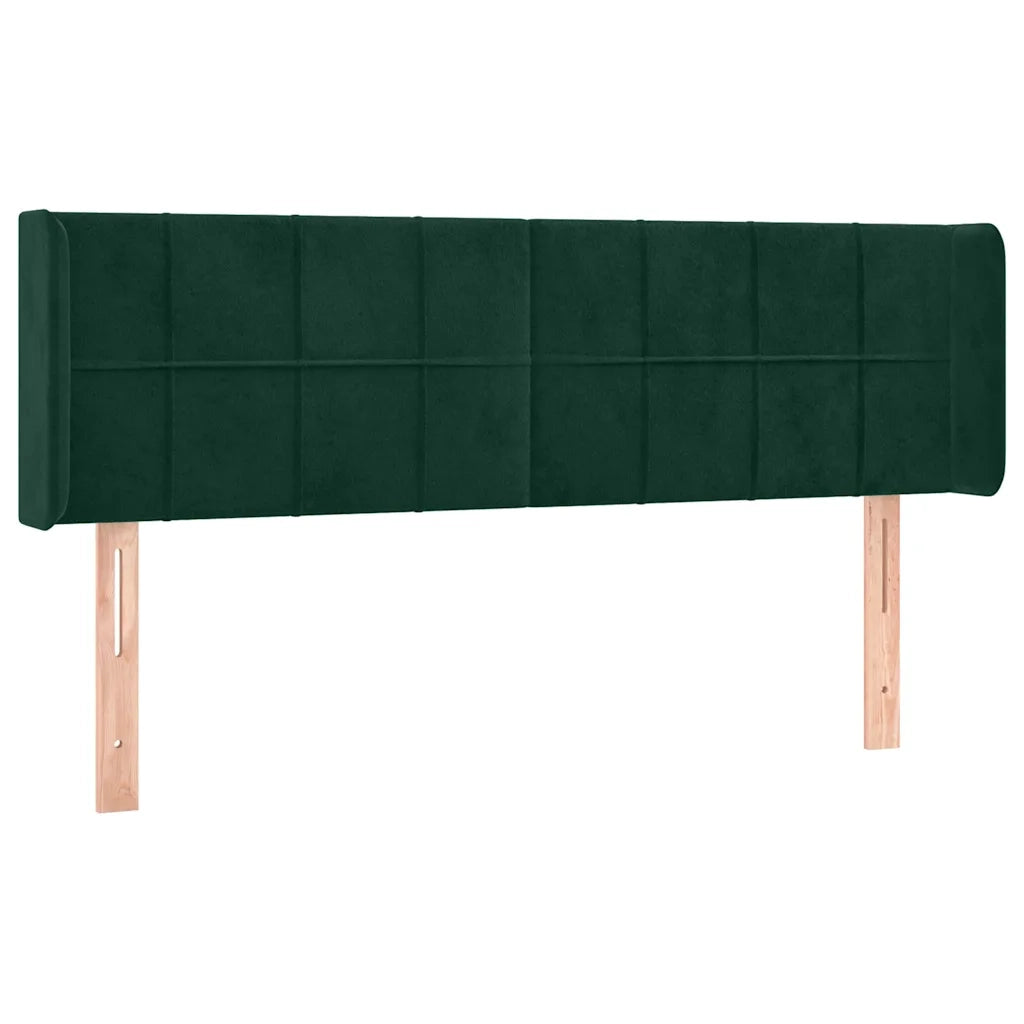 Testiera ad Orecchio Verde Scuro 147x16x78/88 cm in Velluto