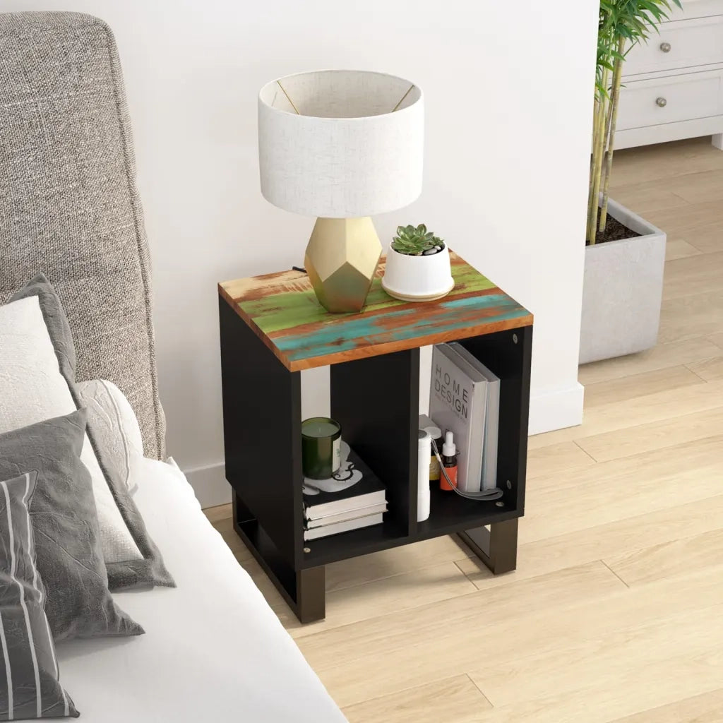Tavolino 40x31x46 cm Legno Massello Recupero e Multistrato cod mxl 30294