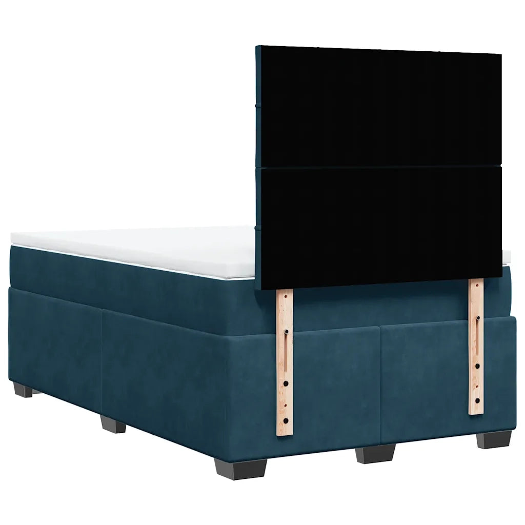 Giroletto a Molle con Materasso Blu 120x190 cm in Velluto