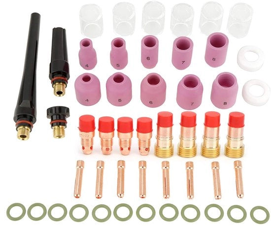 Set di lastre ceramica da 49 pezzi - Colletti Body - Adatto per WP 17/18/26 - Accessori per saldatura - Peso ridotto 360 gram - Set di saldatura