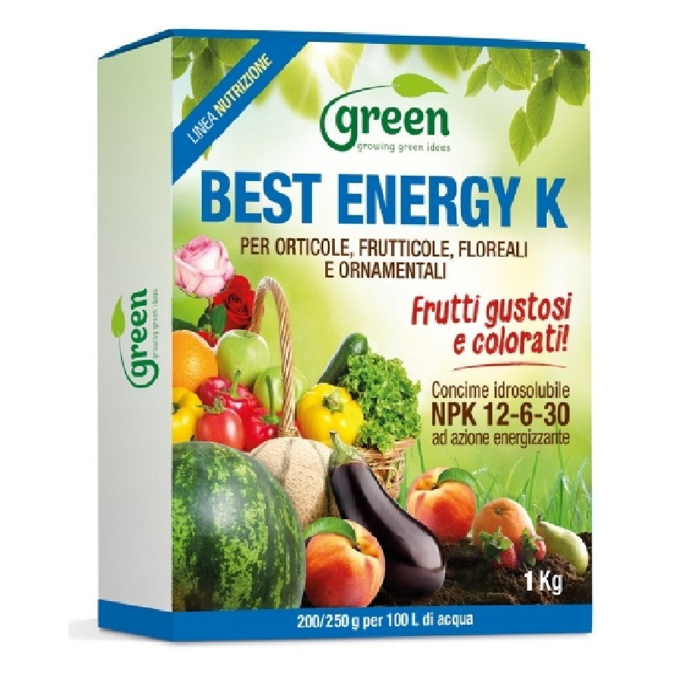 BEST ENERGY K CONCIME ENERGIZZANTE con POTASSIO idrosolubile FRUTTI 1 kg Green