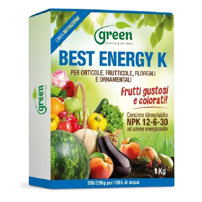 BEST ENERGY K CONCIME ENERGIZZANTE con POTASSIO idrosolubile FRUTTI 1 kg Green
