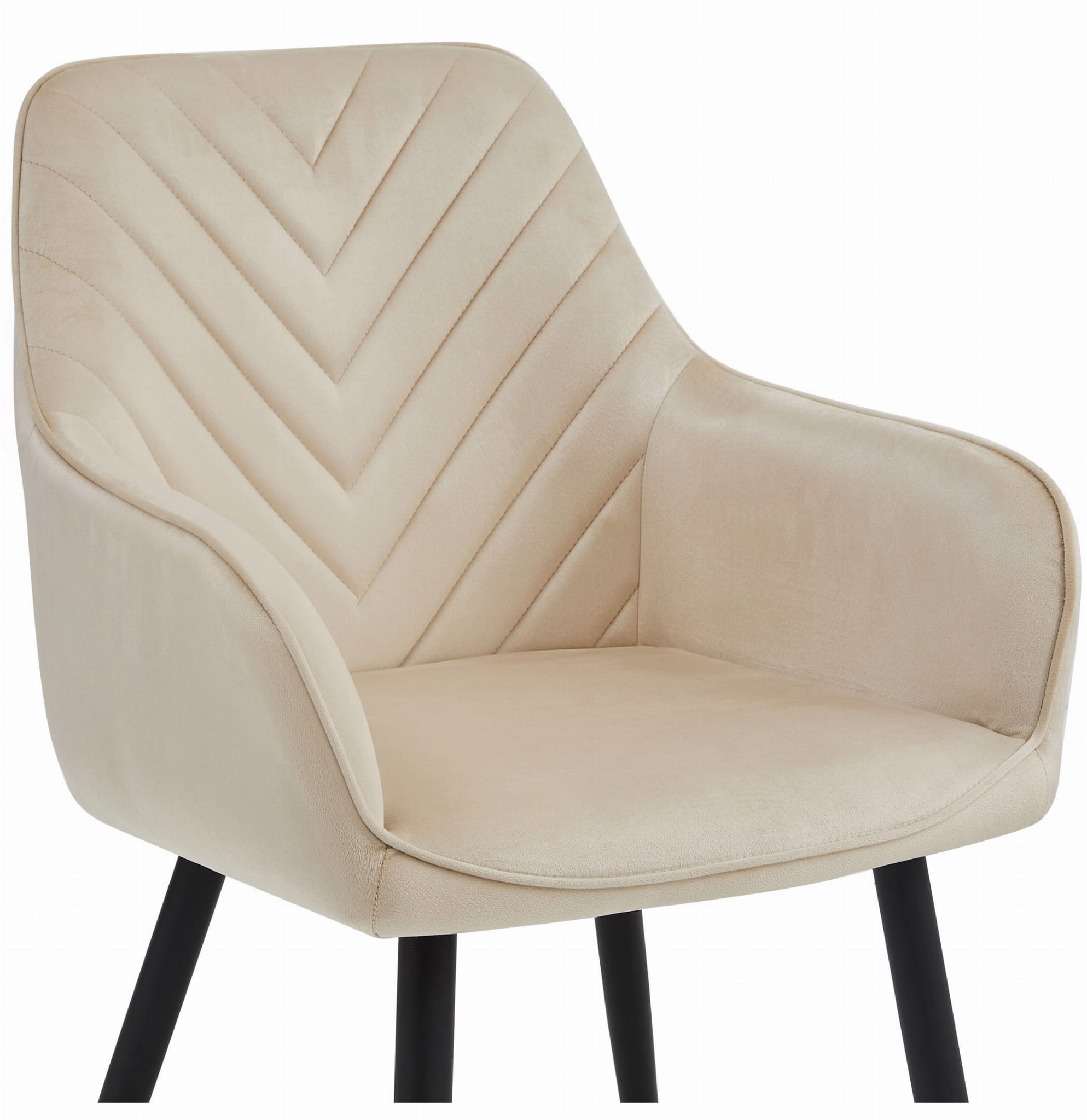 Sedia VALORA WAAV - Elegante velluto beige per soggiorno, cucina, sala da pranzo x 1