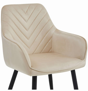 Sedia VALORA WAAV - Elegante velluto beige per soggiorno, cucina, sala da pranzo x 1