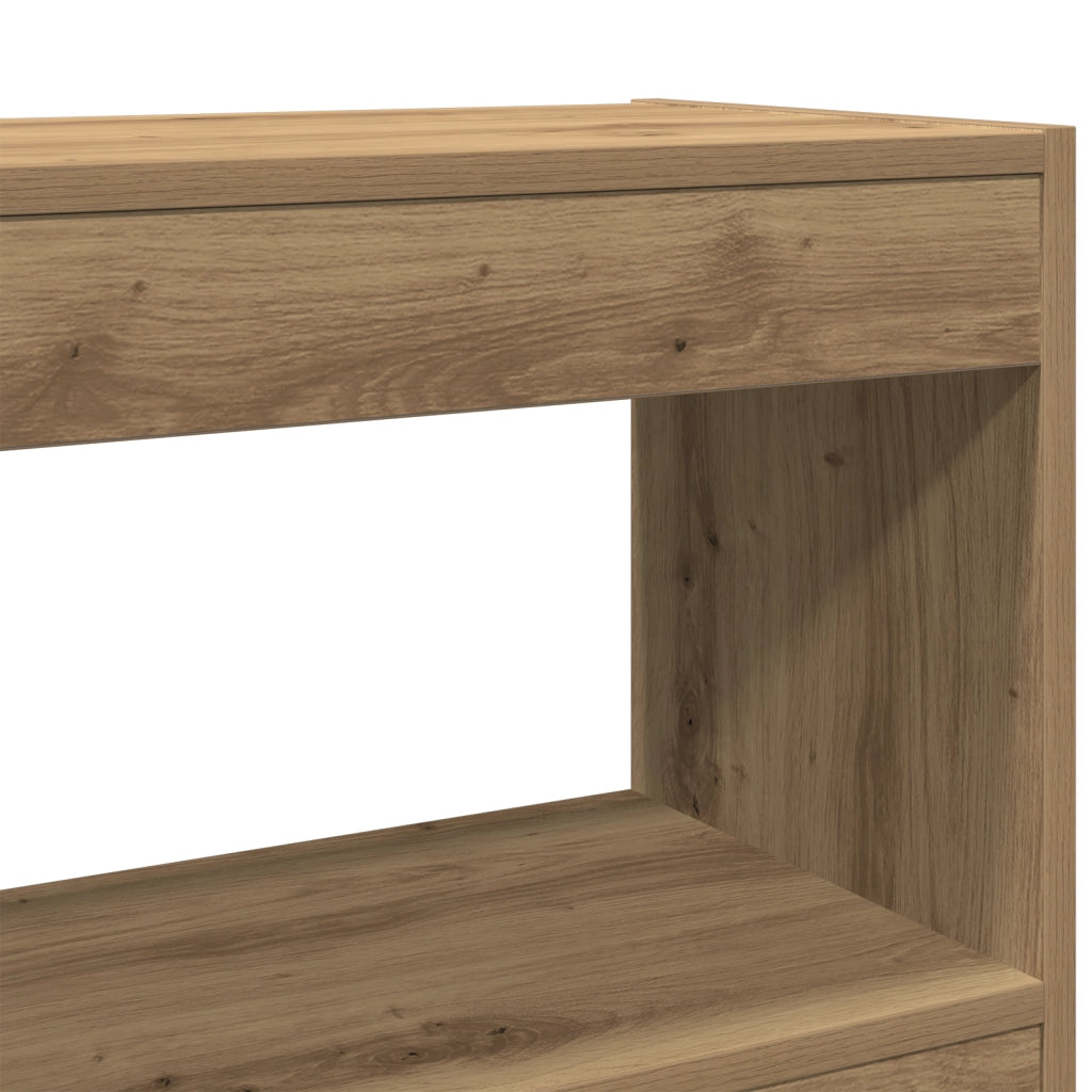 Mobile per libri/separatore di stanze in rovere artigianale - 100x30x103cm, realizzato in legno ingegnerizzato