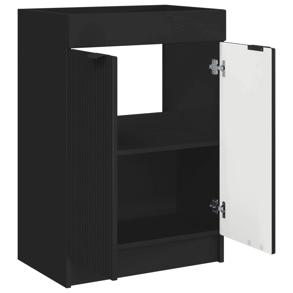 Mobiletto da bagno sotto il lavello Nero 56 x 37,5 x 81 cm