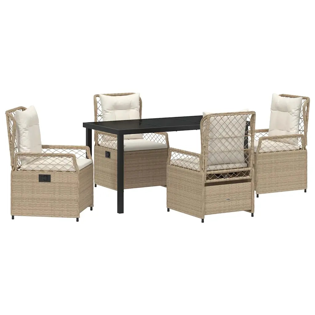 Set da Pranzo per Giardino 5 pcs Beige e Bianco Crema 3381011