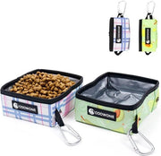 Set di contenitori per animali portatili, 2 contenitori di acqua portatili pieghevoli per animali domestici, per viaggi, campeggio, passeggiate con chiusura a clip (reticolo)