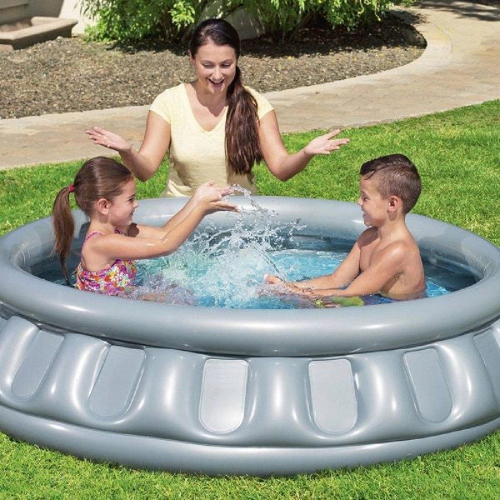 Trade Shop - Piscina Gonfiabile Per Bambini Spaceship Astronave Silver 152x43 Cm 512 Lt 51080 -