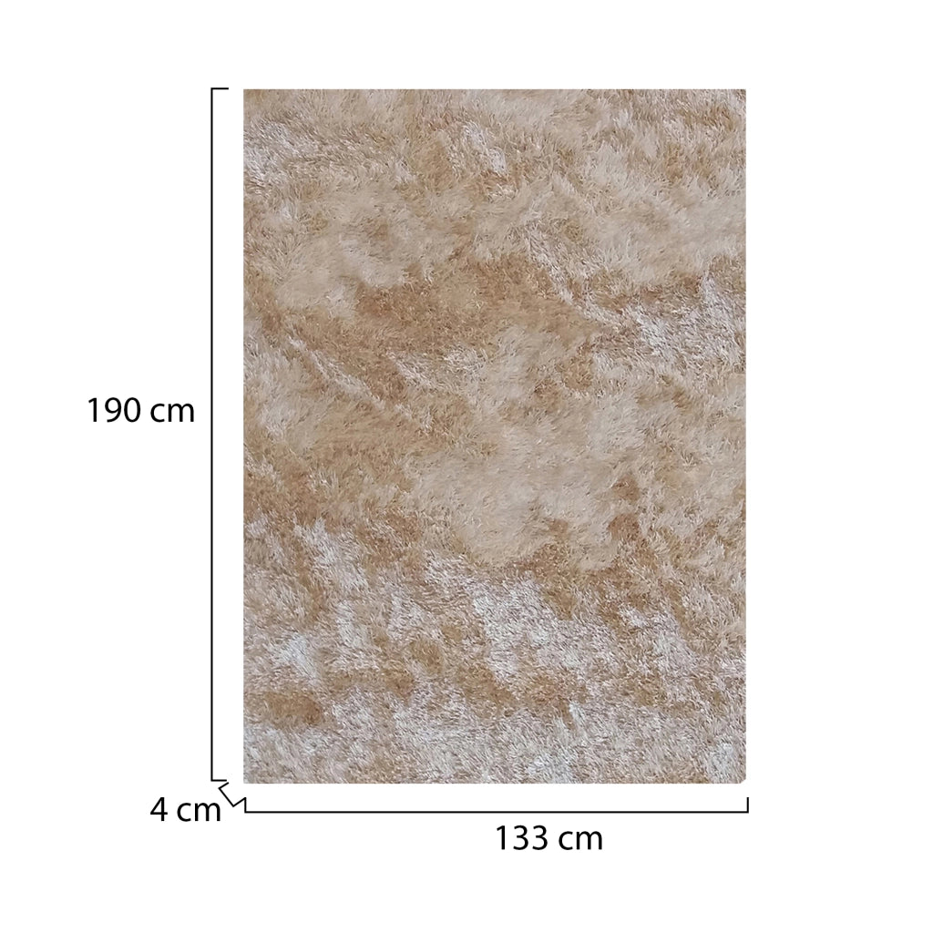 Latenega, Tappeto Altezza Pelo 35 mm 100% Poliestere, 190x133 cm Bianco Latte