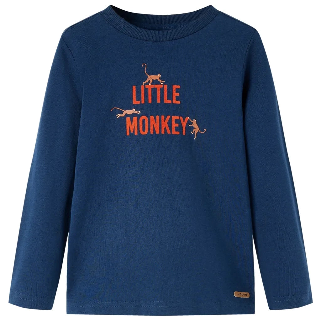 Maglietta per Bambini Maniche Lunghe Blu Marino 104