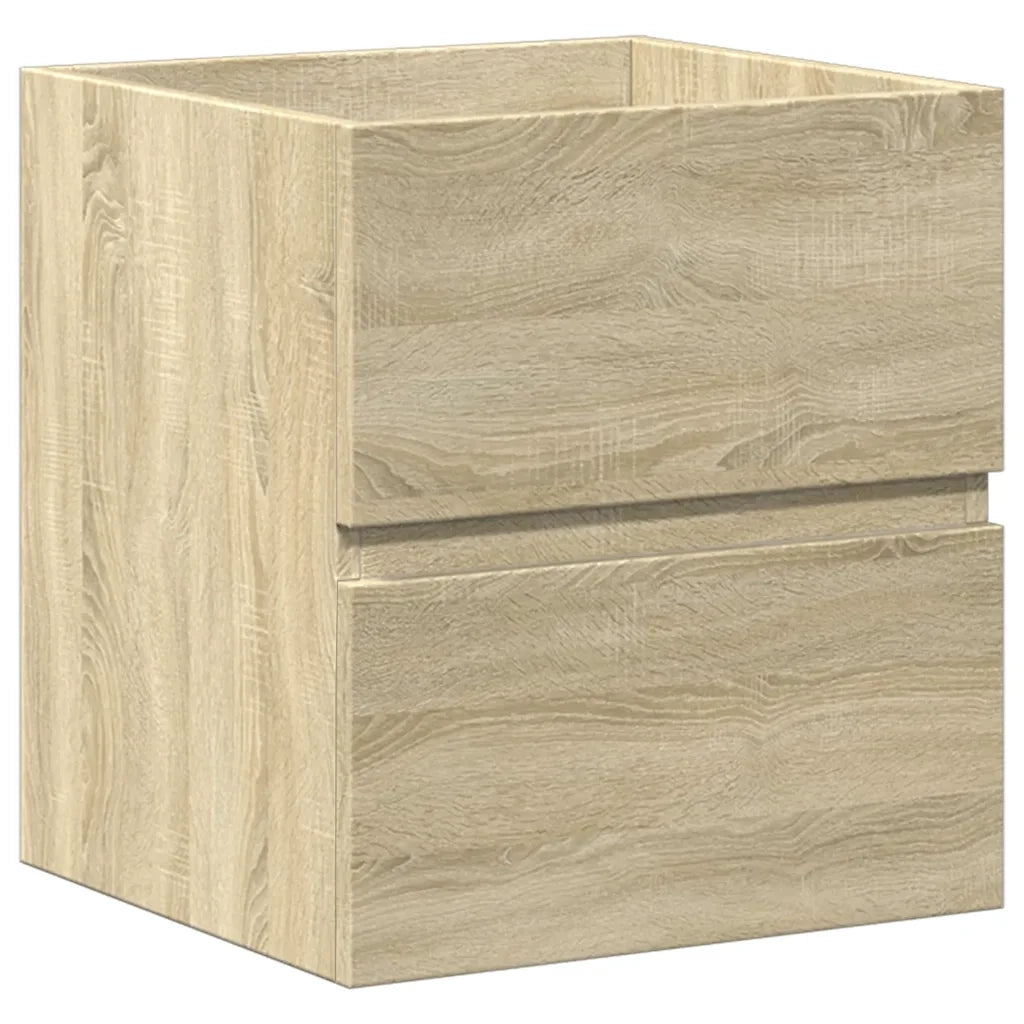 Set Mobili da Bagno | Armadio da bagno 2 pz Rovere Sonoma in Legno Multistrato