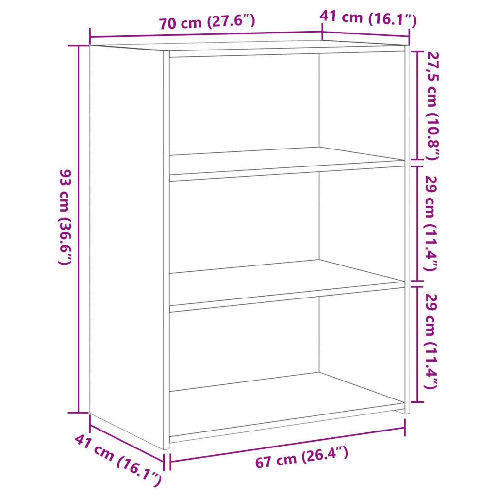 vidaXL Credenza Nera 70x41x93 cm in Legno Multistrato