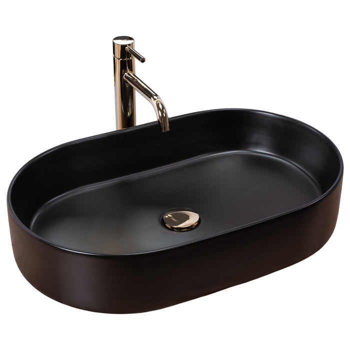Lavabo Da Appoggio In Ceramica Rea Nadia Black Matt