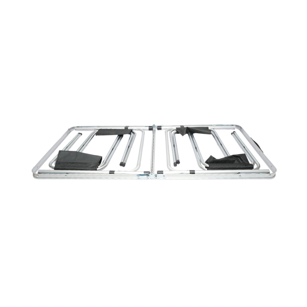 Set tavolo pieghevole da campeggio con 4 sedie in alluminio, portatile tipo valigia, regolabile in altezza, 120x60 cm. Breckner Germany