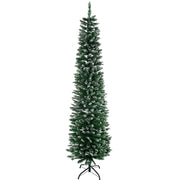 Albero di Natale Slim Innevato Artificiale ¨C zephmum ¨C Verde 190 cm