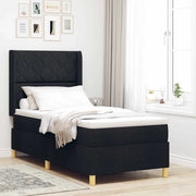 Letto a molle con materasso Nero 140 x 190 cm Tessuto 3343730