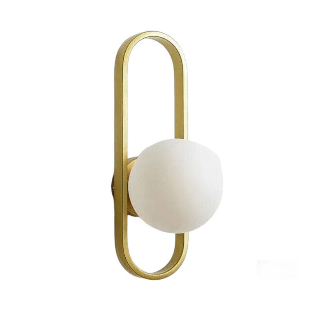 Trade Shop - Applique Da Parete Minimalista Lampada Da Muro In Metallo Bronzo Con Sfera Vetro G9 Aq47 -