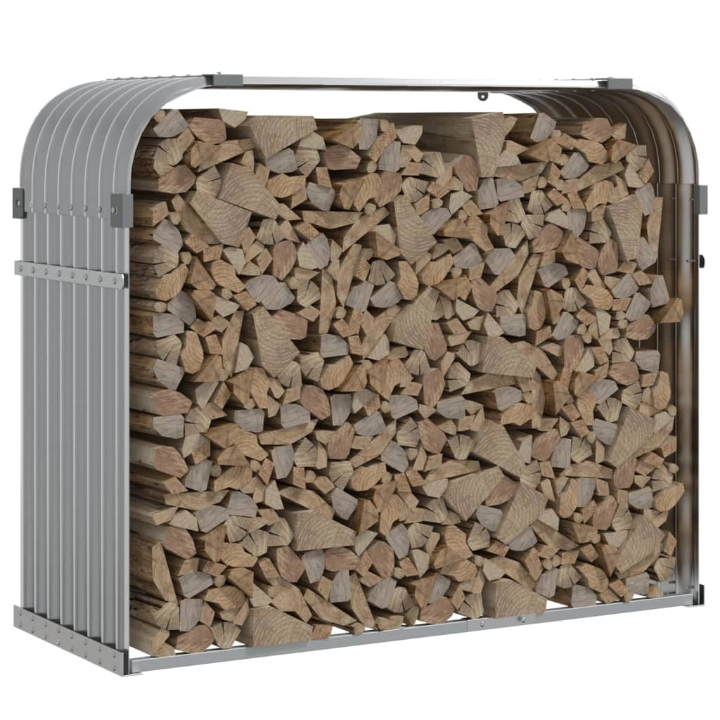 Portalegna chiaro 120 x 45 x 100 cm acciaio zincato grigio 02_0043805