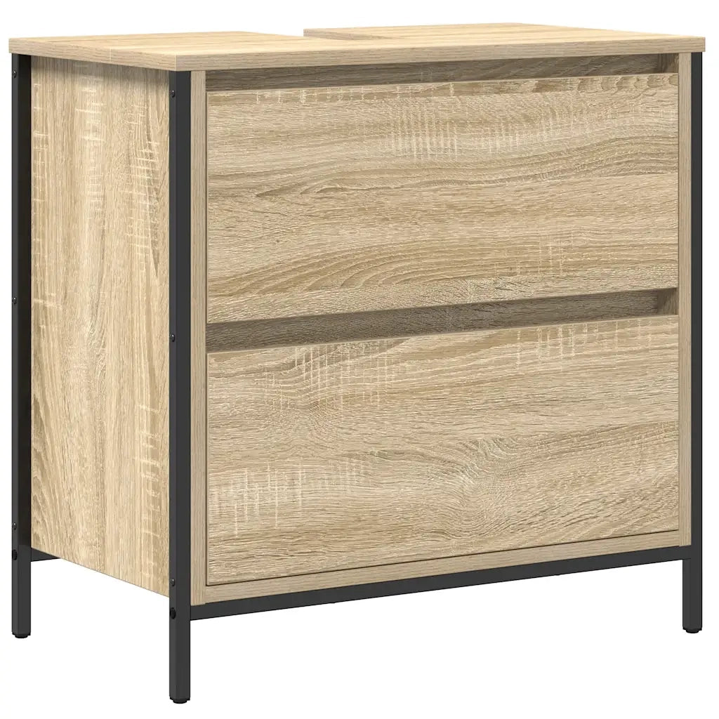 Set Mobili da Bagno 2 pz Rovere Sonoma in Legno Multistrato 3328365