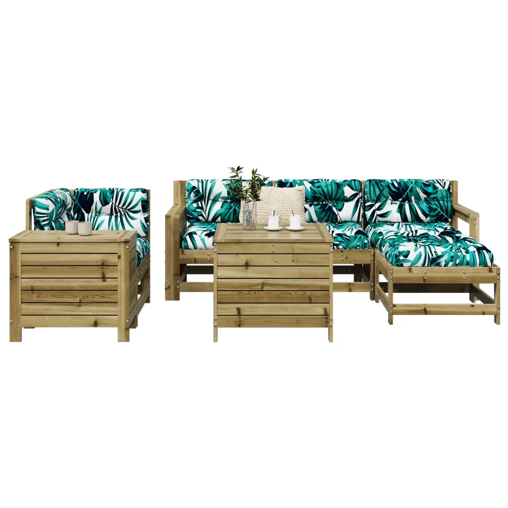 Set Divani da Giardino 7 pz in Legno Impregnato di Pino 3250543