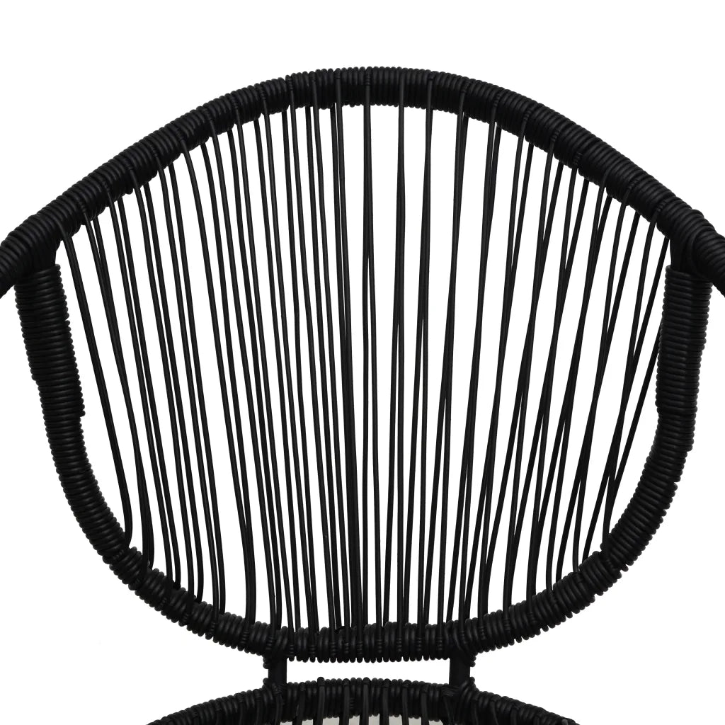 Sedie da Giardino 2 pz in Rattan PVC Nero