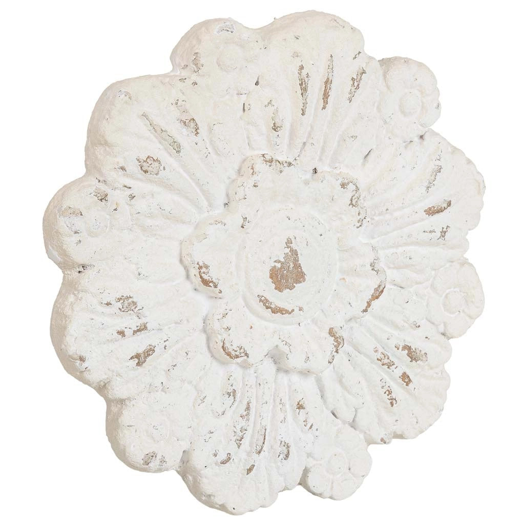 Pannello decorativo in legno intagliato bianco 41x8x41h