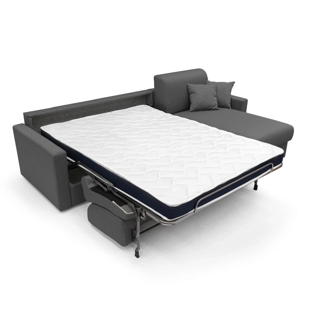 Chris Divano letto angolare 5 posti in tessuto impermeabile T13 248 cm Destro (mat. 120x197) antracite