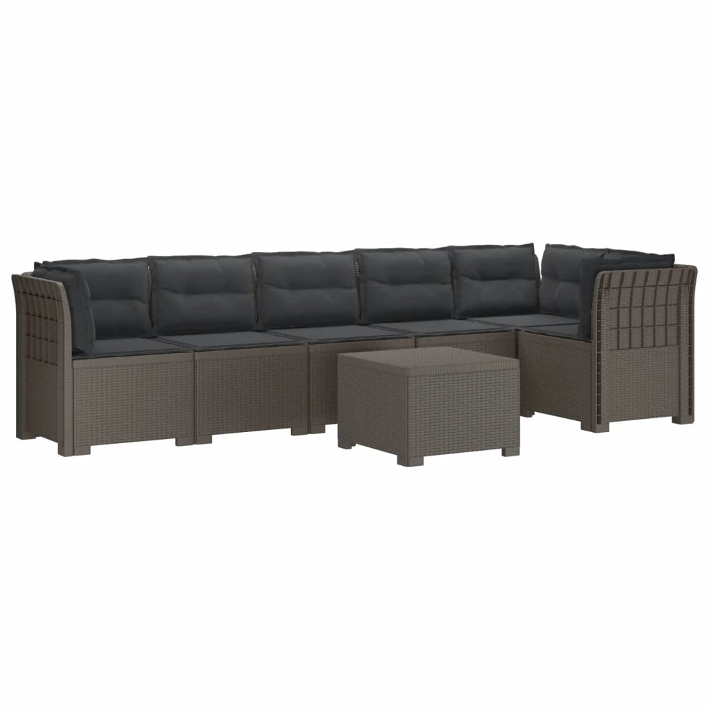Divano da Giardino 6 Posti con Cuscini Aspetto Rattan PP 3444135