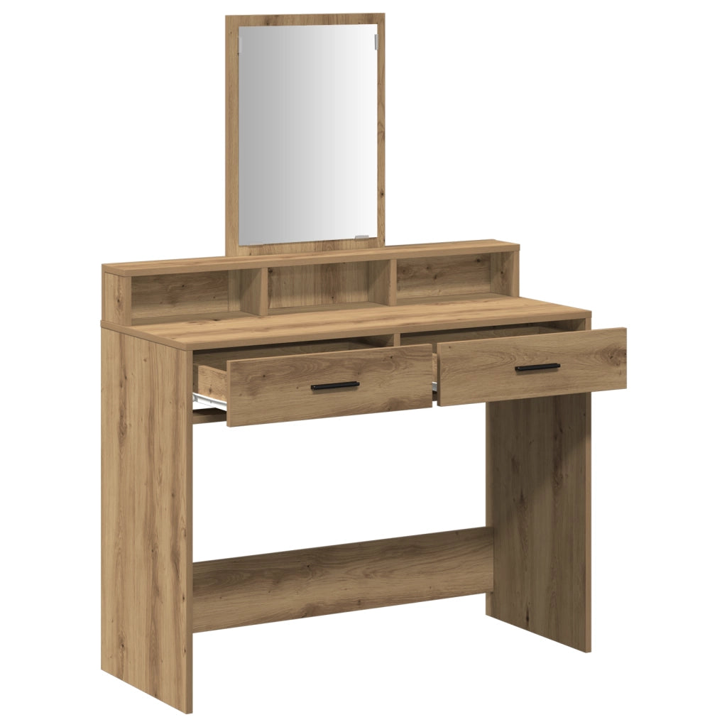 Tavolo da trucco  con cassetti in Rovere Artigianale 100x41x140 cm