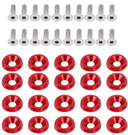 Kit di decorazione per motorruimte - Slitte 20 pezzi - Bumper in alluminio - M6 anodizzato - Slitte decorative per motorruimte - Kit di decorazione per motorruimte con slitte in alluminio - M6 anodizzato