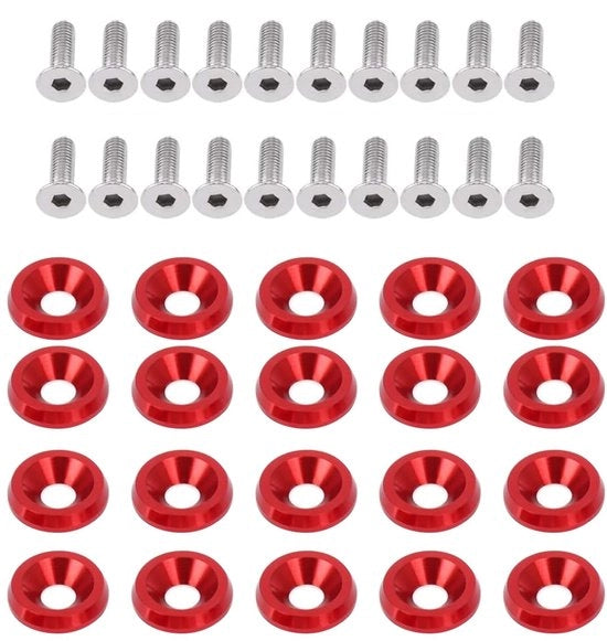 Kit di decorazione per motorruimte - Slitte 20 pezzi - Bumper in alluminio - M6 anodizzato - Slitte decorative per motorruimte - Kit di decorazione per motorruimte con slitte in alluminio - M6 anodizzato