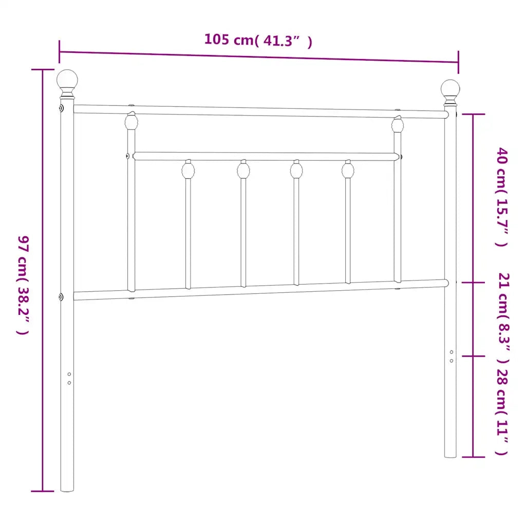Testiera di Ricambio in Metallo Bianco 100 cm 353615