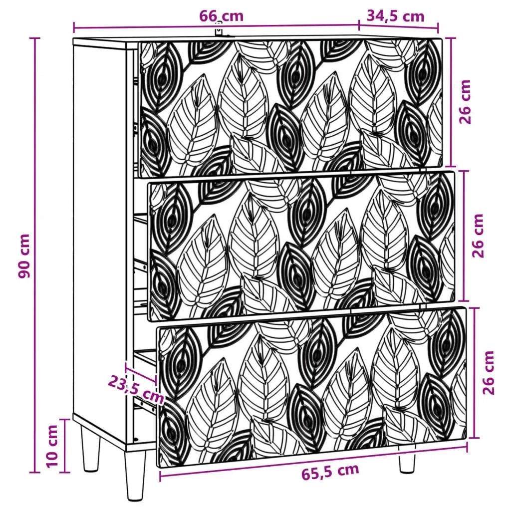 Mobile con Cassetti Bianco 66 x 34,5 x 90 cm 895065
