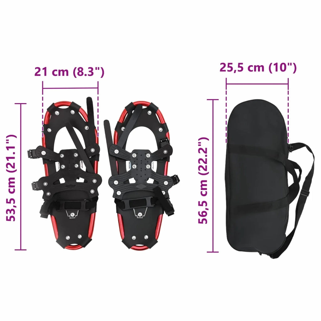 Ciaspole 3 in 1 Rosso e Nero 53,5 x 21 cm Alluminio e HDPE CFW8185960