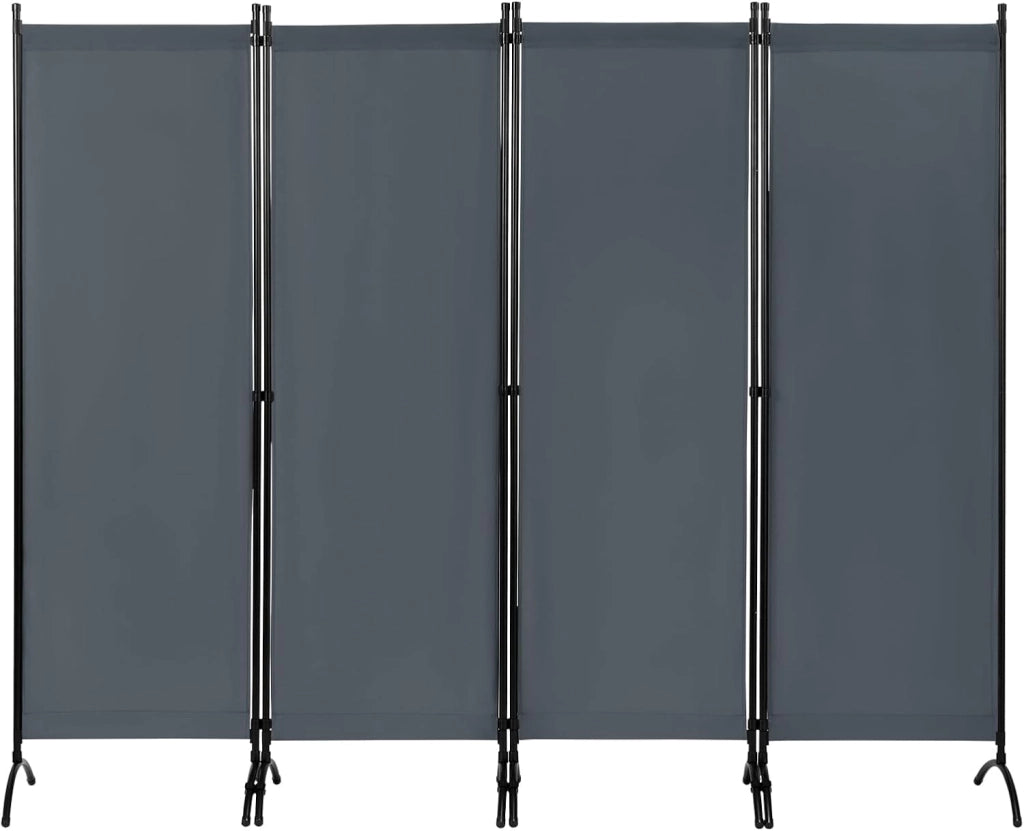 WOLTU Paravento 4 Pannelli 224x182 cm Crema, Divisorio per Camera da Letto, Parete Divisoria Pieghevole, Paravento per Interni ed Esterni, Ideale per Soggiorno, Balcone e Giardino