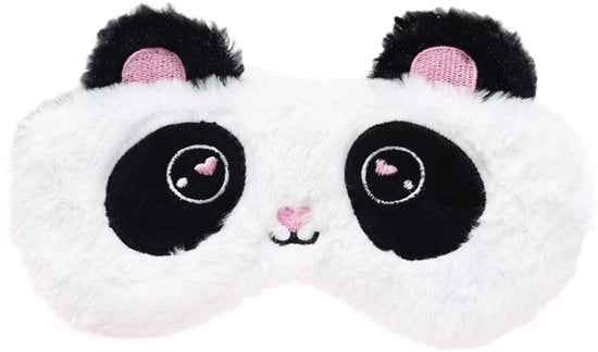 Slaapmasker panda con cuscino morbido per bambini adulti, protezione per gli occhi con emoticon divertenti, adatto per uso casalingo e viaggi.