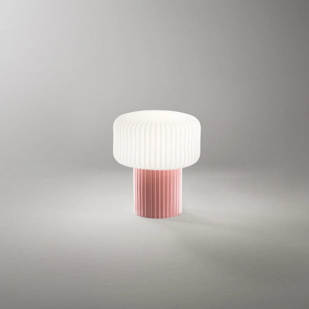 Lumetto Moderno Otty Ceramica Rosa Vetro 1 Luce G9 Ip20