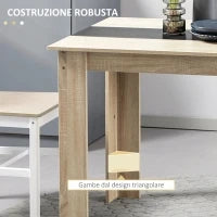 Tavolo da Pranzo Moderno in Legno per 4-6 Persone, 120x69x75cm, Colore Nero e Legno