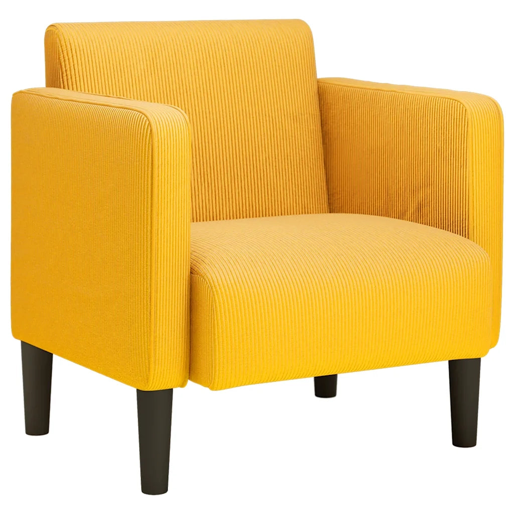 vidaXL Divano Sedia con Braccioli Giallo Chiaro 54 cm Tessuto a Coste