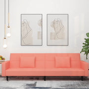 Divano Letto a 2 Posti con 2 Cuscini-Sofa Letto 2 Posti-Daybed Rosa in Velluto 669612