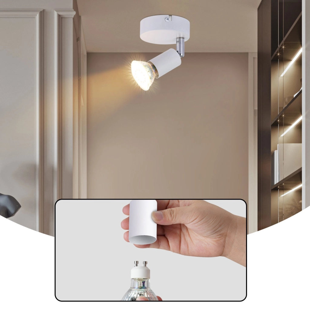 ZMH Faretto da soffitto bianchi 1 fiamma GU10 3000K moderni per camera letto