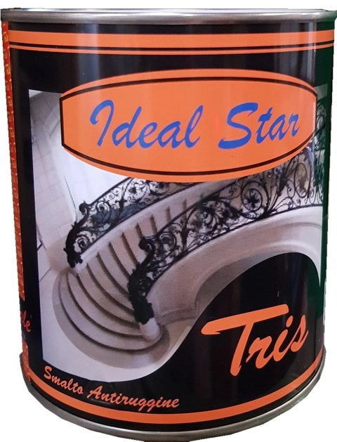 SMALTINO ANTIRUGGINE 'TRIS' IDEAL STAR 0,375 lt - Ghiaccio - IDEAL STAR