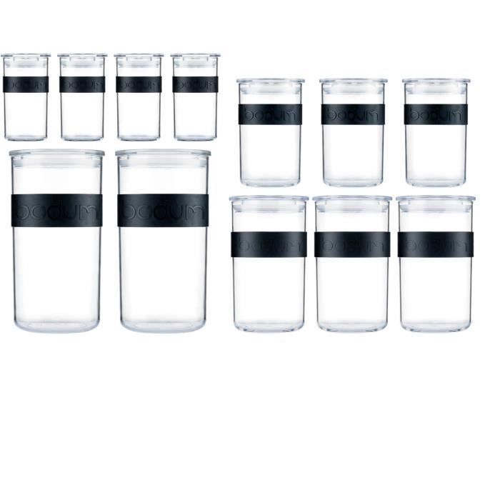 Barattoli conservazione - BODUM - PRESSO SET - 12 barattoli in plastica con coperchio ermetico