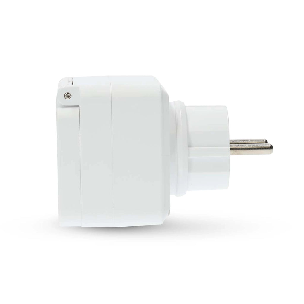 Misuratore di potenza IP44 connesso Wi-Fi 3680W Tipo E con sportellino Bianco Nedis