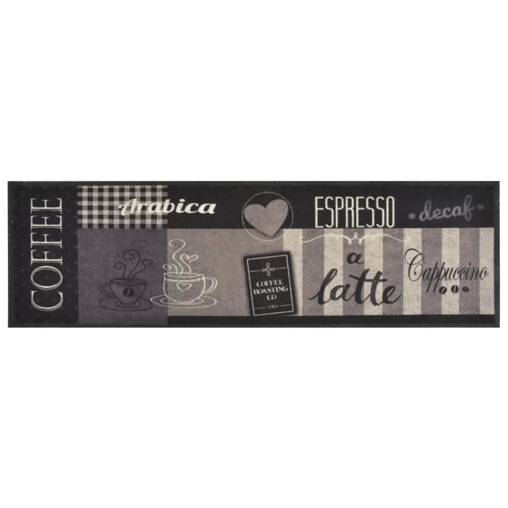 Tappetino da cucina lavabile design elegante 150 x 45 cm antiscivolo velluto nero 02_0046047