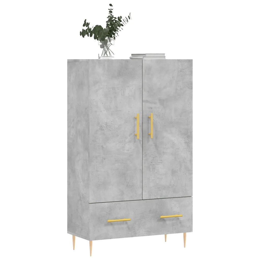 Credenza-Buffet-Armadio da cucina Grigio Cemento 69,5x31x115 cm in Legno Multistrato 319474