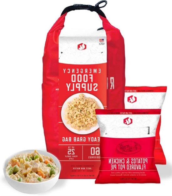 Nourimento di Emergenza per 1 Persona - 60 Porzioni - Colazione - Pranzo - Cena - Zaino di Ricarica - Conservato - Durata di 25 Anni